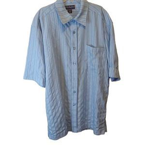Vintage Weekender Sportswear  Light Blue Single Pocket‎ Button Front Shirt Men's